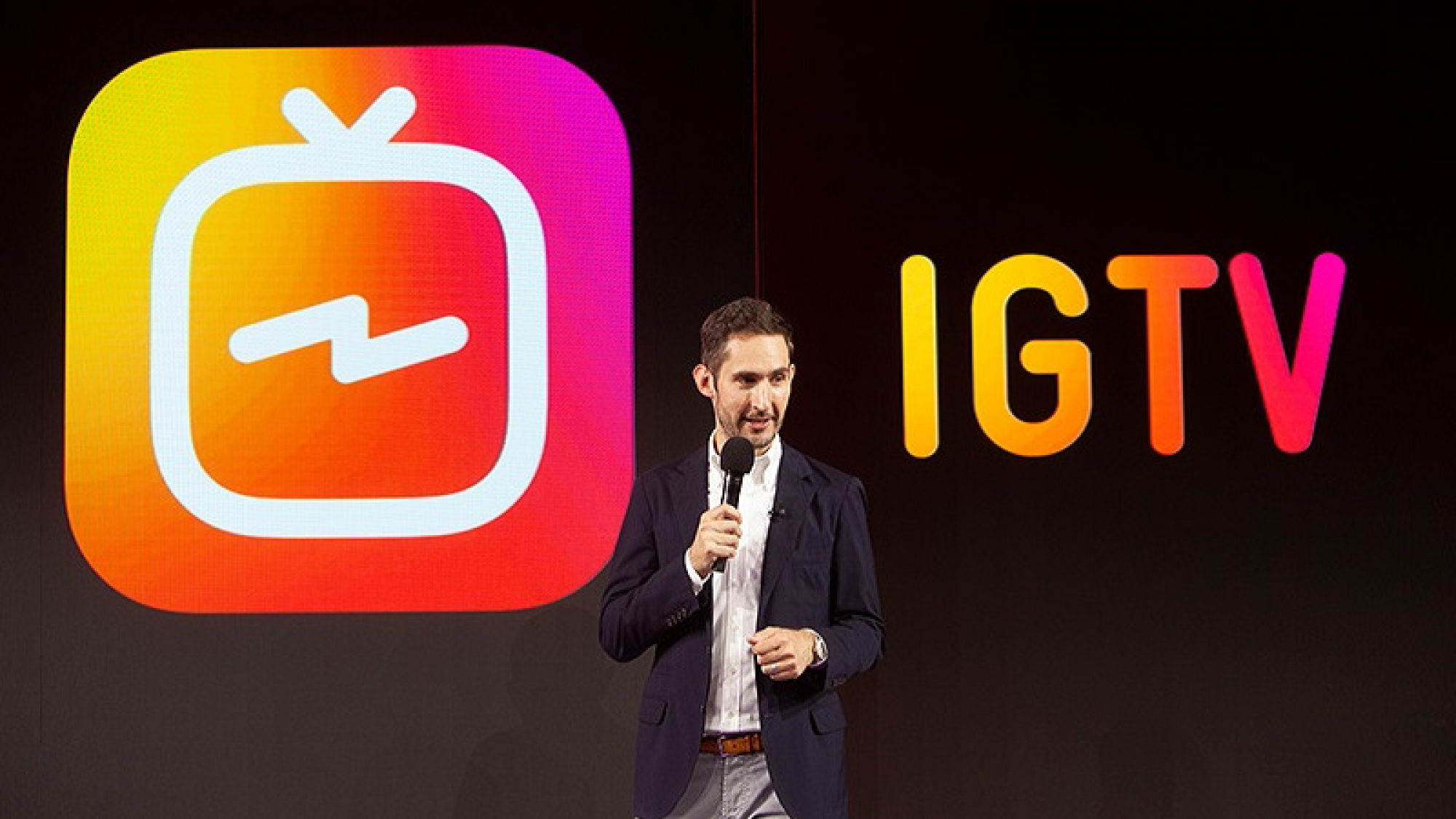 Instagram-Chef Kevin Systrom stellt IGTV vor. (Foto: Instagram)