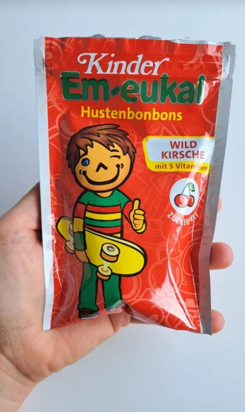 Rote Packung Kinder Em eukal Hustenbonbons